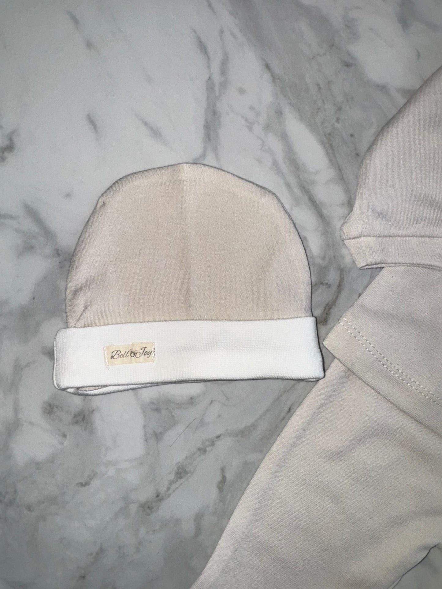 Baby boys beige cotton 3 piece set