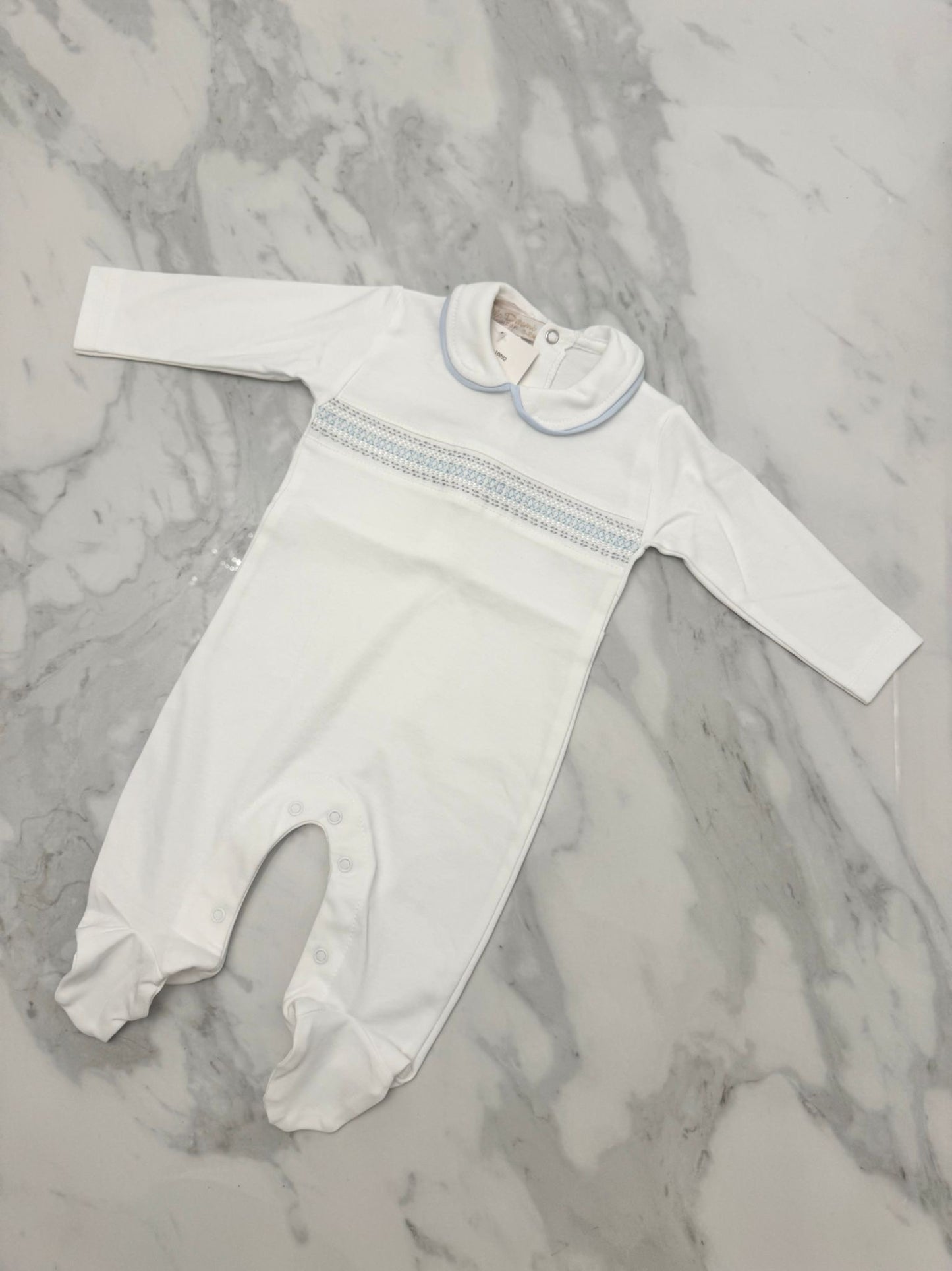 Boys smocked babygrow