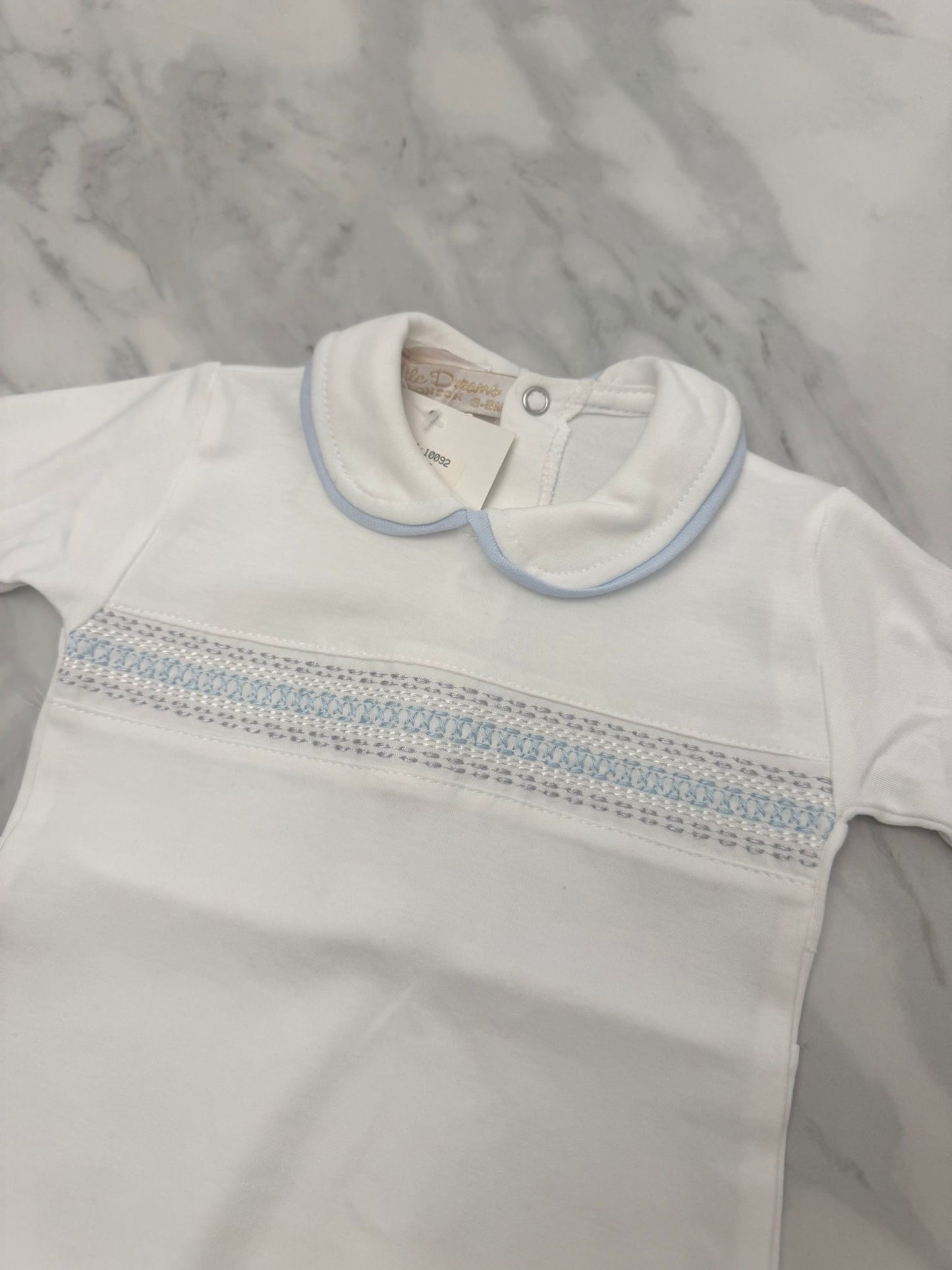Boys smocked babygrow
