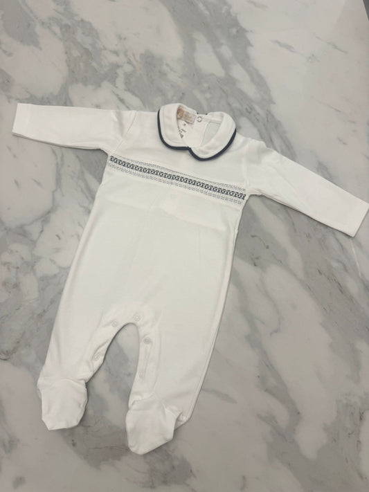 Boys smocked babygrow