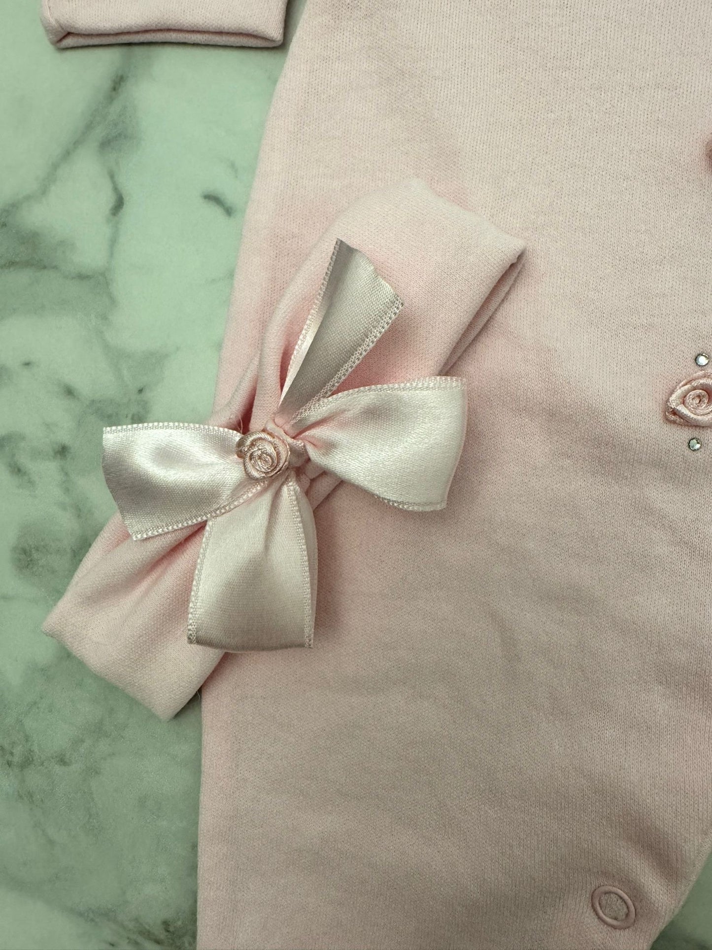 Embellished rosebud babygrow