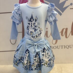 Blue castle skirt set